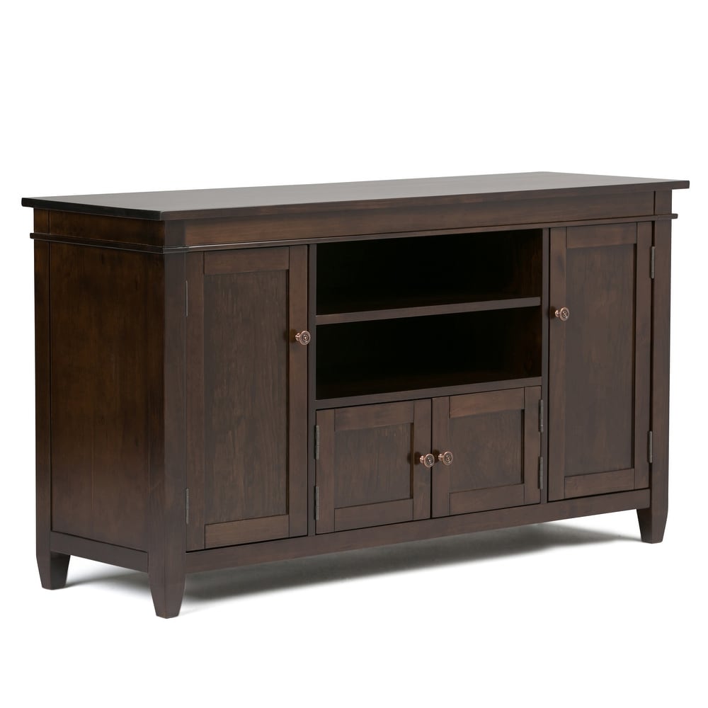 WYNDENHALL Sterling SOLID WOOD 54 inch Wide Transitional TV Media Stand For TVs up to 60 inches