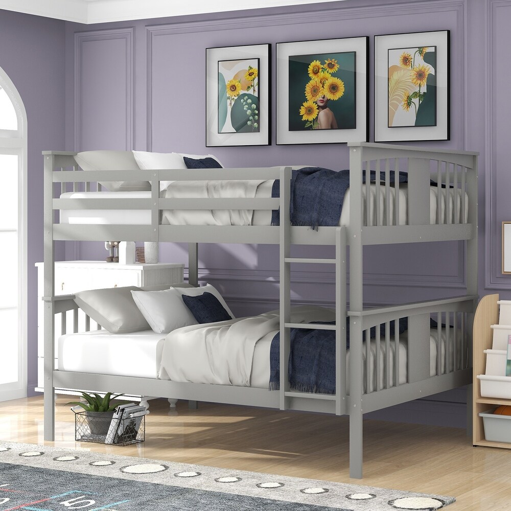 Full over Full Solid Pine Bunk Bed with Legs 79.6\