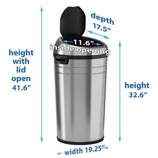 iTouchless 23 Gallon Stainless Steel Touchless Sensor Trash Can with Odor Control System and Removable Wheels Extra-Large Capacity IT23RC