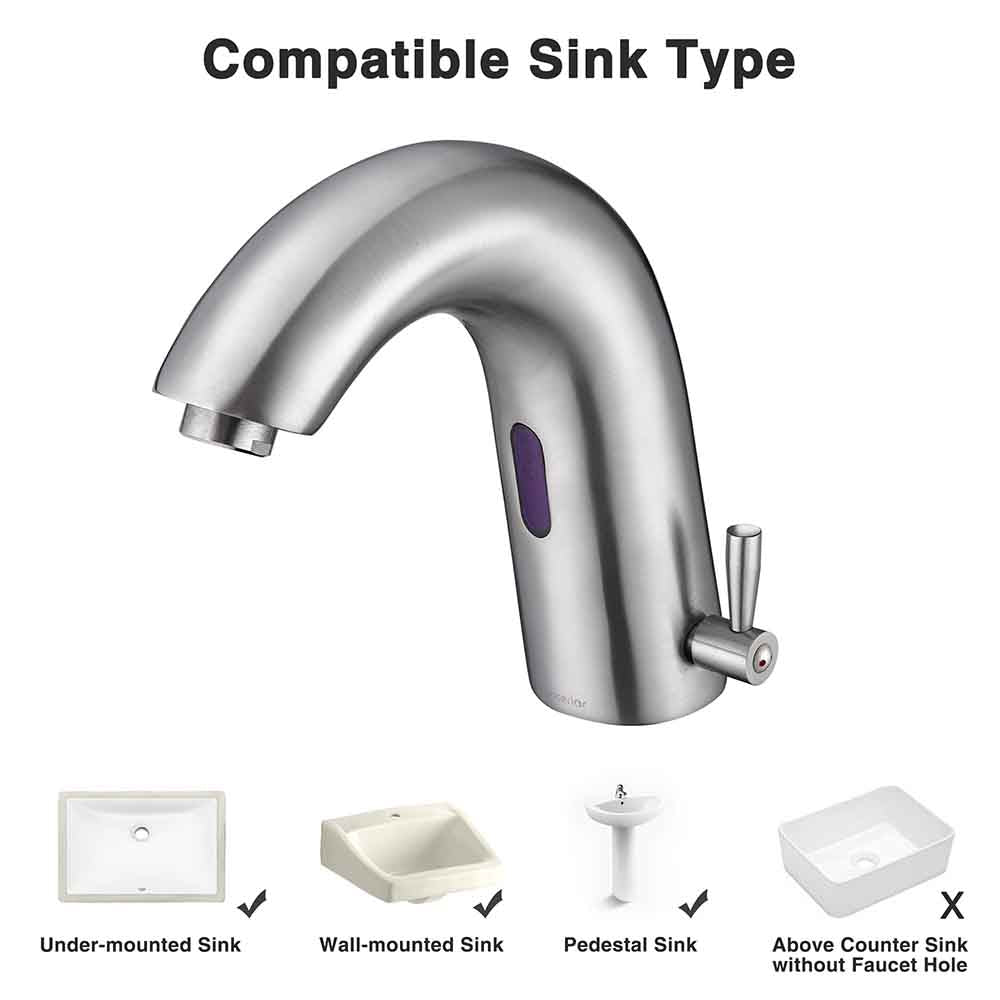 Aquaterior Touchless Lavatory Sink Faucet Hot & Cold 7