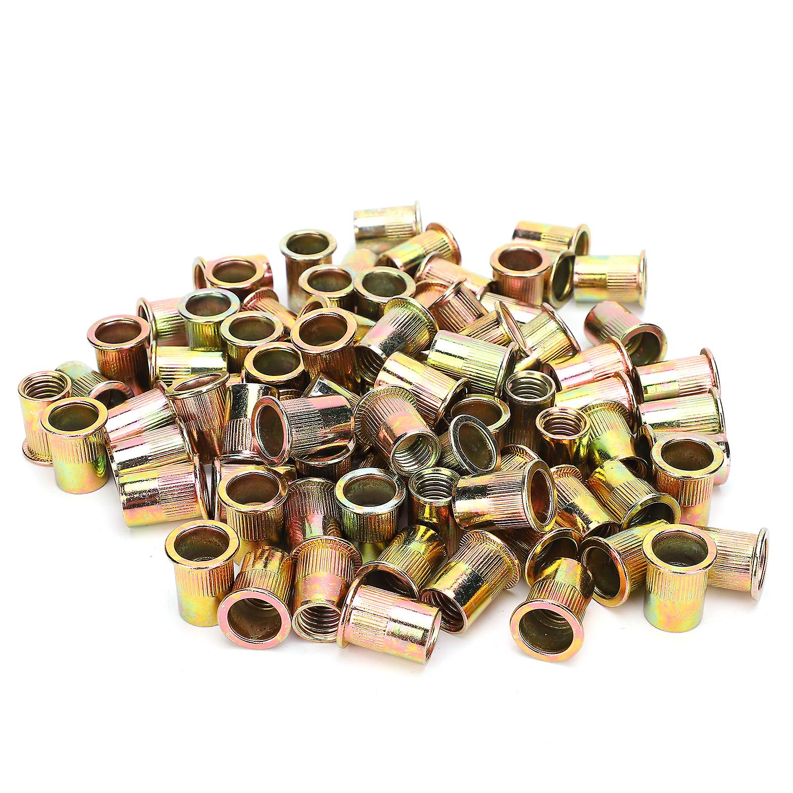 100pcs Steel Rivet Nut Colorplated Zinc M12 Fastener Hardware Industrial Supplies