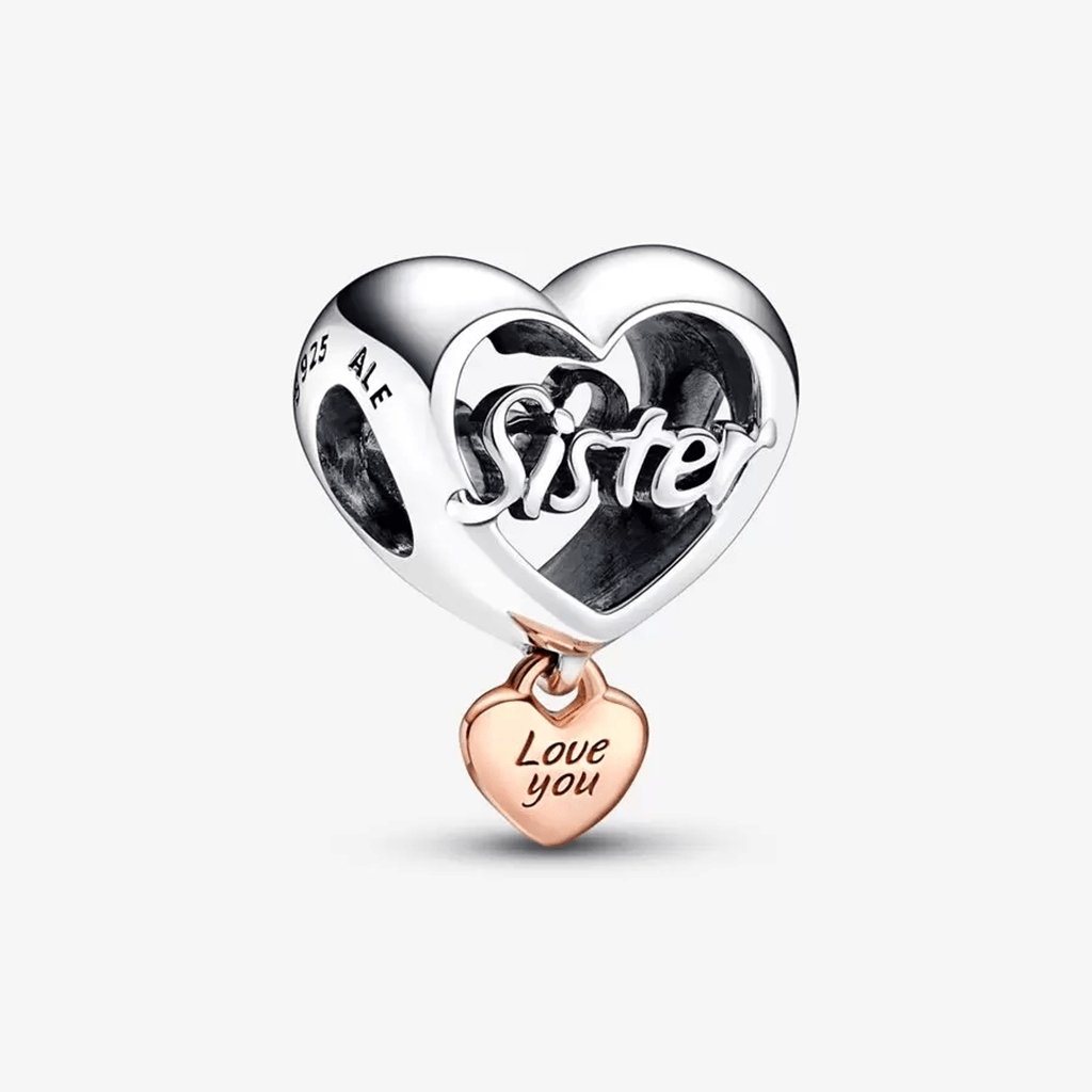 PANDORA  Love You Sister Heart Charm