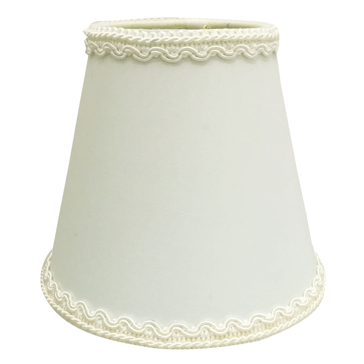 Royal Designs， Inc. Empire Chandelier Lamp Shade with Decorative Trim Flame Clip Fitter， CSO-1038-5WH， 3 x 5 x 4.5， White， 1 Pack