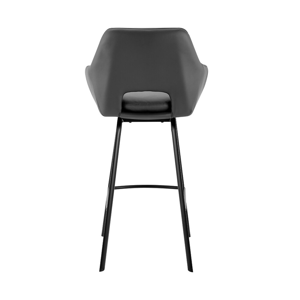 Aura Faux Leather and Metal Bar Stool