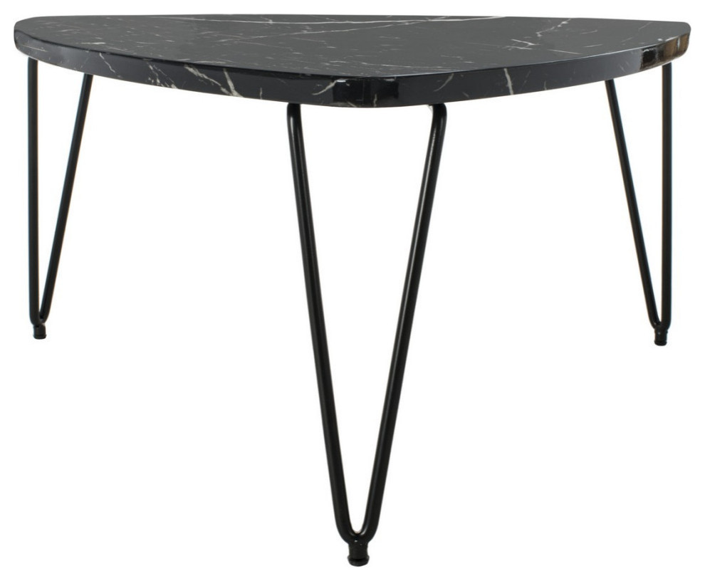 John Triangle Coffee Table  Black Marble/Black   Midcentury   Coffee Tables   by Rustic Home Furniture Deco  Houzz