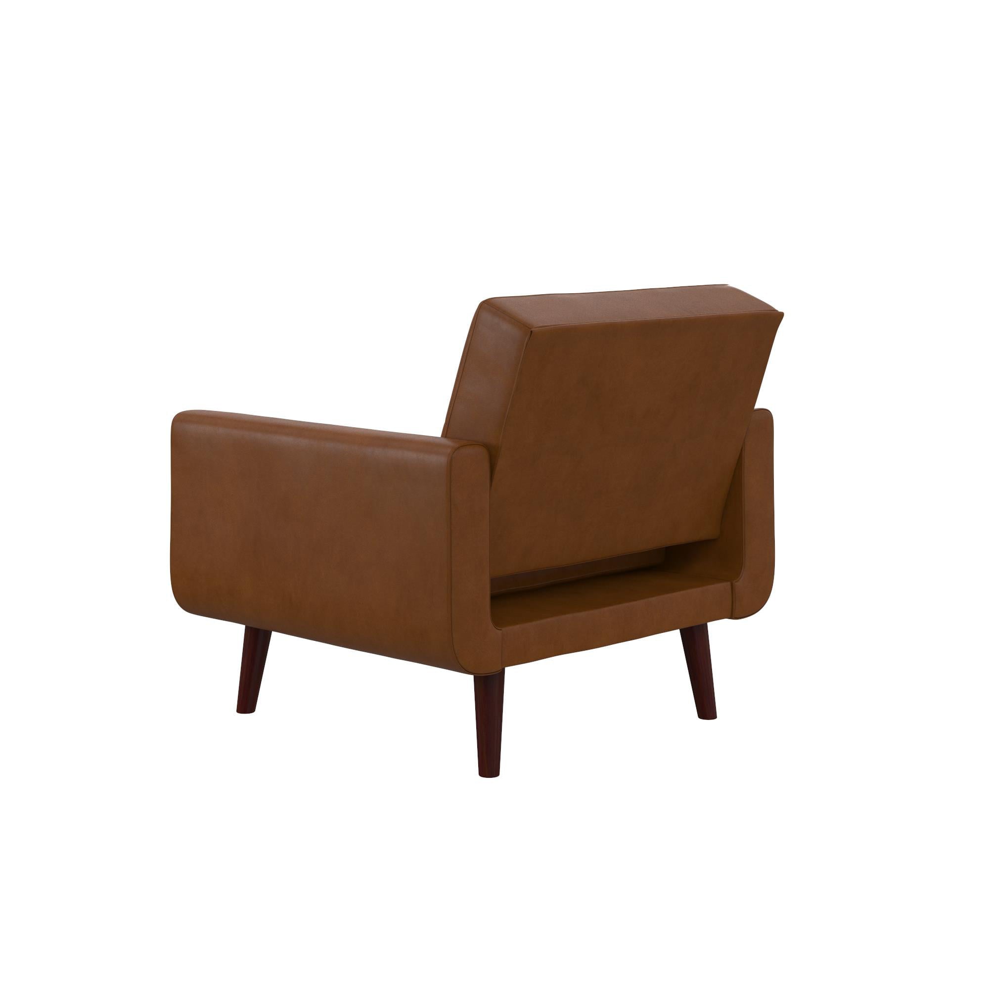 Better Homes & Gardens Nola Modern Chair with Arms, Camel Faux Leather