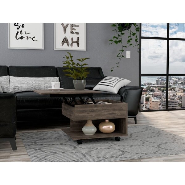 TUHOME Luanda Modern Lift-Top Rolling Coffee Table