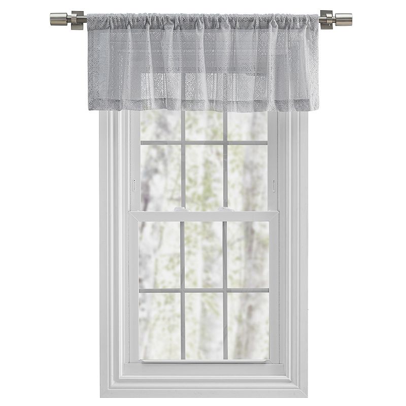 Stripe Lace Rod Pocket Valance