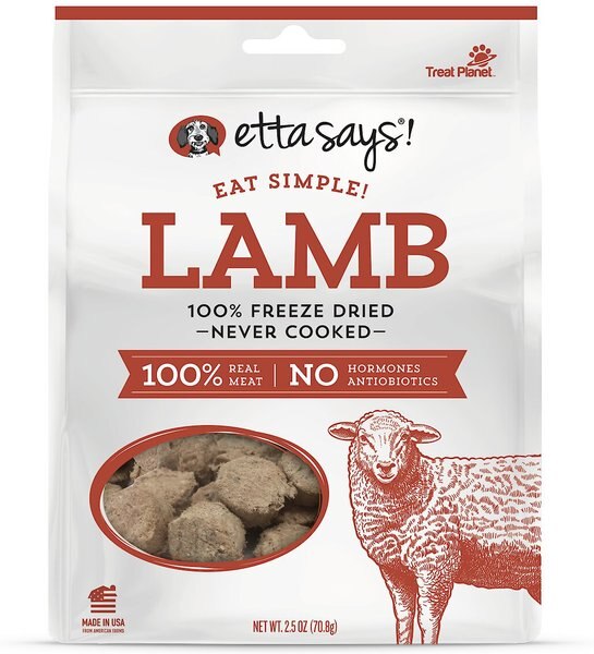 Etta Says! Eat Simple! Lamb Freeze-Dried Dog Treats， 2.5-oz bag