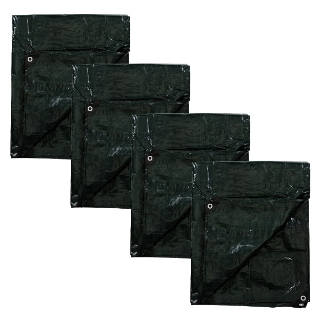 Stansport Medium duty Rip stop Tarp 10 x27 X 12 x27 Dark Green 4 Pack