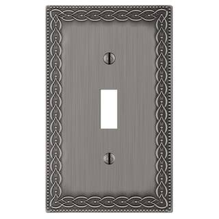 Hampton Bay Amelia 1 Gang Toggle Metal Wall Plate - Antique Nickel 93TANHB