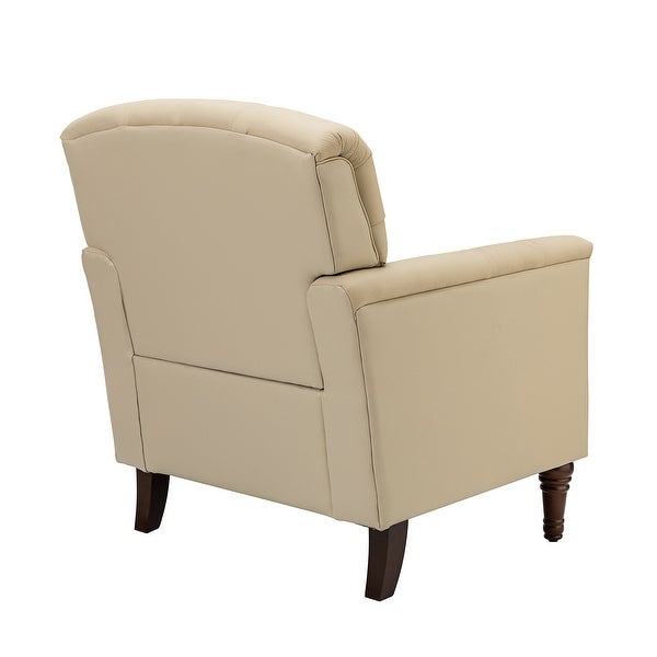 Wemer Transitional Genuine Leather Armchair with Button Tufted Back by HULALA HOME