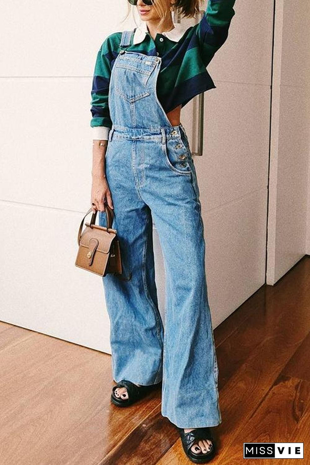 Wide Leg Loose Denim Overall