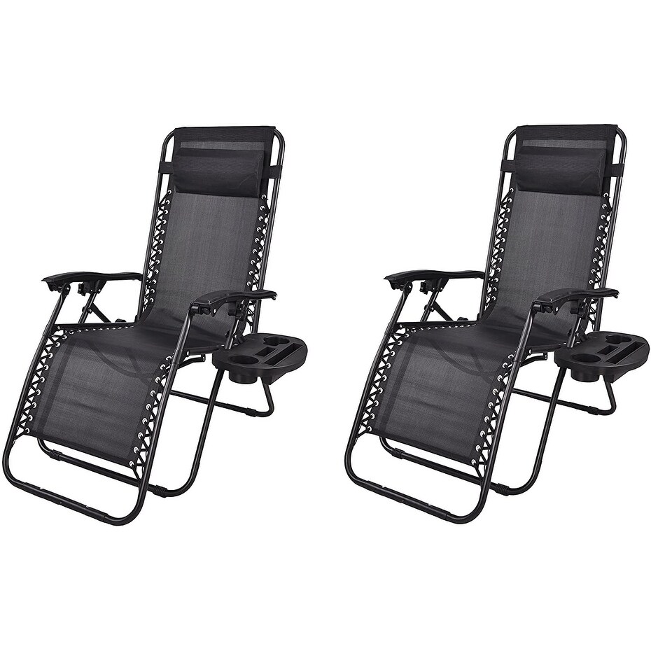 Outdoor Recliner Zero Gravity Chair Chaise Loungers Set Of 2