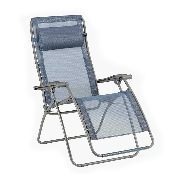 Lafuma R clip Batyline Iso Relaxation Patio And Poolside Zero Gravity Outdoor Foldable Lounge Recliner With Removable Canvas Ocean