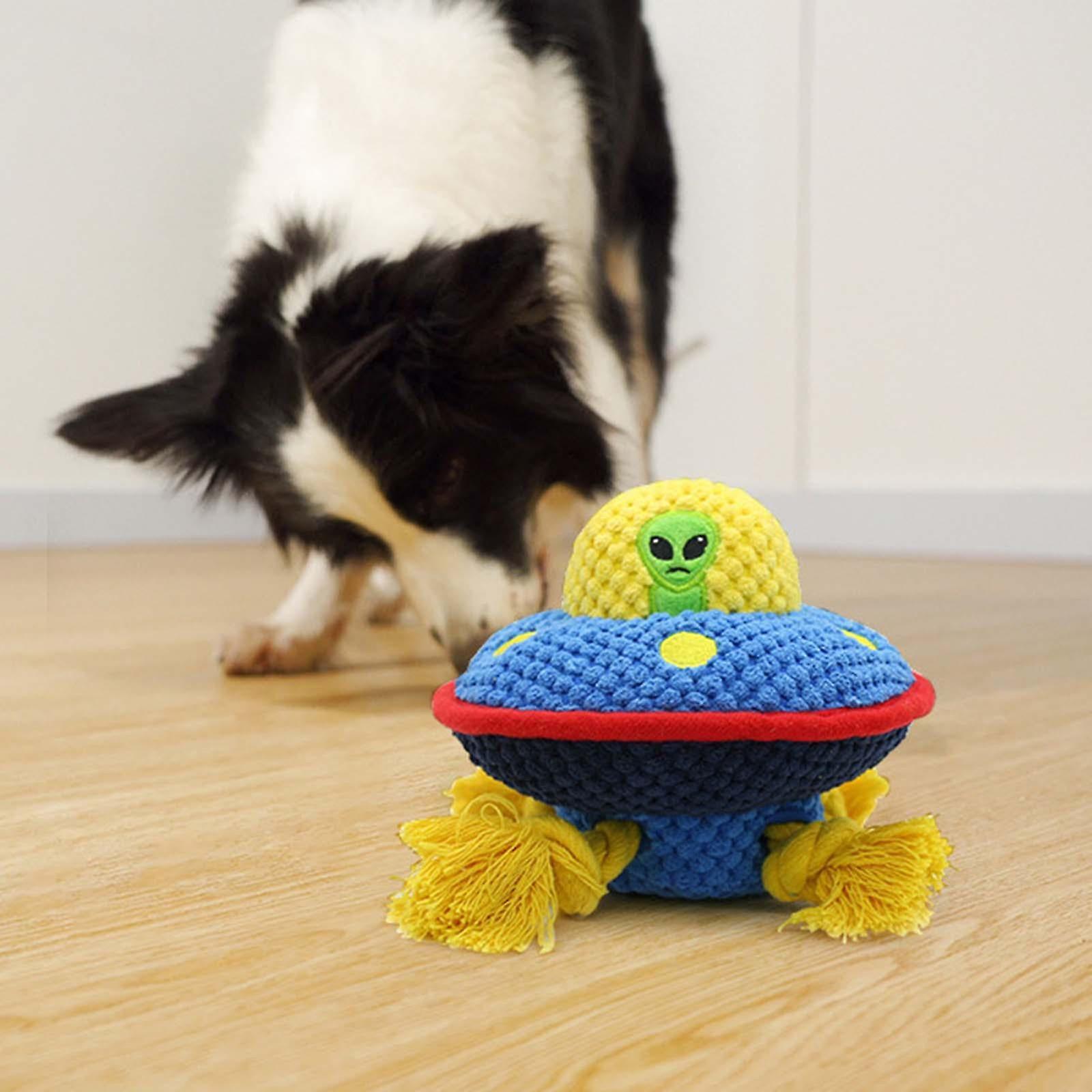 Squeaky tough ufo dog toys