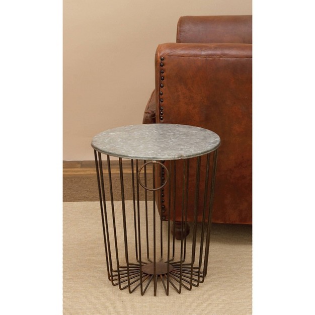 Metal Wire Stool Patio Accent Table Olivia amp May