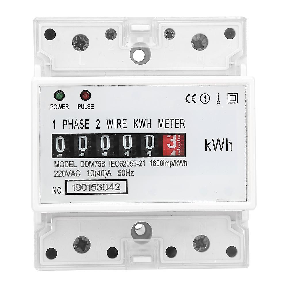 Single Phase 4p Led Din Rail Electricity Power Consumption Wattmeter Energy Mete Ddm75s 10-40a