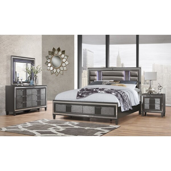 Global Furniture USA Pisa Metallic Grey Nightstand - - 33237742