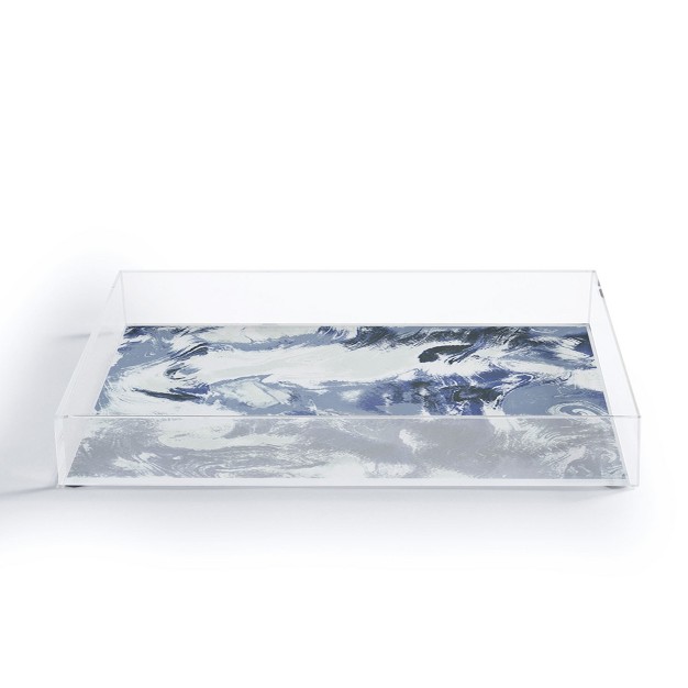 Jacqueline Maldonado Marble Mist Blue Acrylic Tray Deny Designs