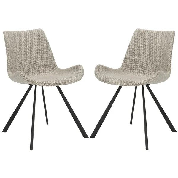 SAFAVIEH Terra Mid-Century Modern Light Grey/ Black Accent Chair (Set of 2) - 20.5