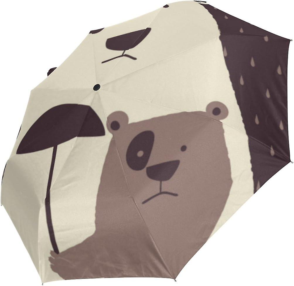 Top Carpenter Polar Bear Anti Uv Windproof Travel Umbrella Parasol With Auto Open/close Button