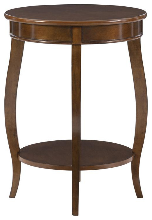 Hazelnut Round Table with shelf   Transitional   Side Tables And End Tables   by Buildcom  Houzz