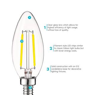 LUXRITE 40-Watt Equivalent B10 Vintage Dimmable 400 Lumens LED Bulb 5000K Bright White (16-Pack) LR21578-16PK