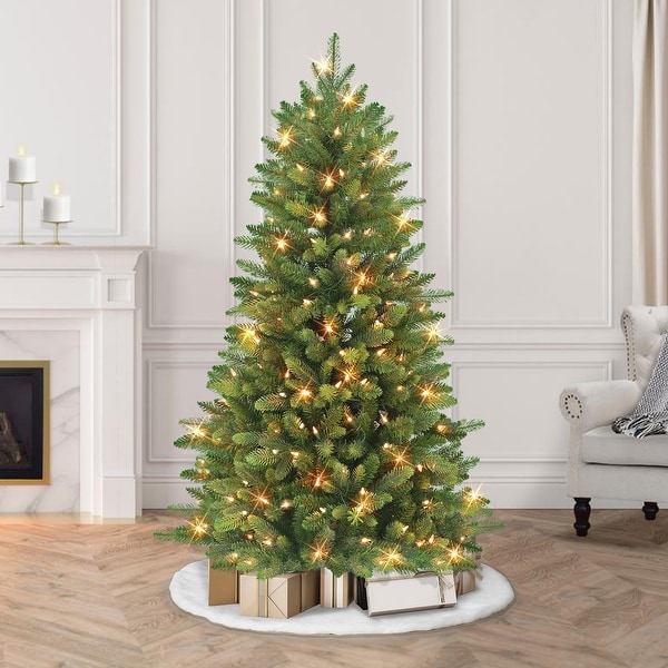 Puleo International 4.5 ft. Prelit Slim Westford Spruce Artificial Christmas Tree