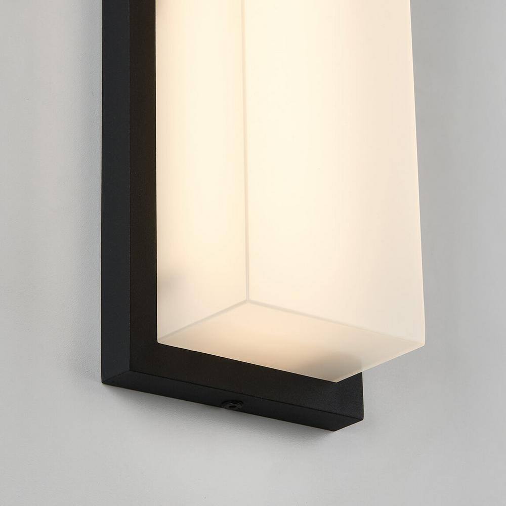 Artika Skeet Black Modern Integrated LED Outdoor Hardwired Garage and Porch Light Lantern Sconce SKT-BL