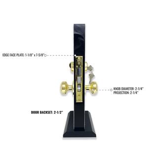 Premier Lock Brass Mortise Entry Gate Right Hand Door Lock Set with 2.5 in. Backset and 2 SC1 Keys MRG01