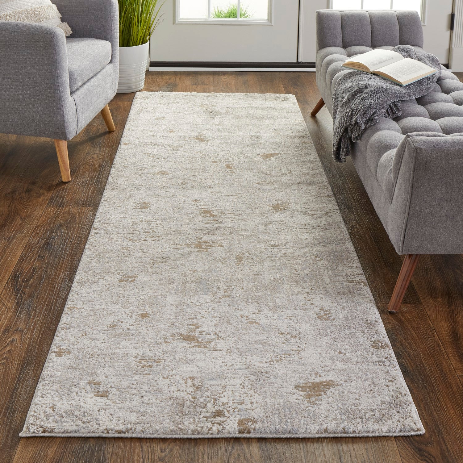 Kayden Abstract Ivory/Gray Rug