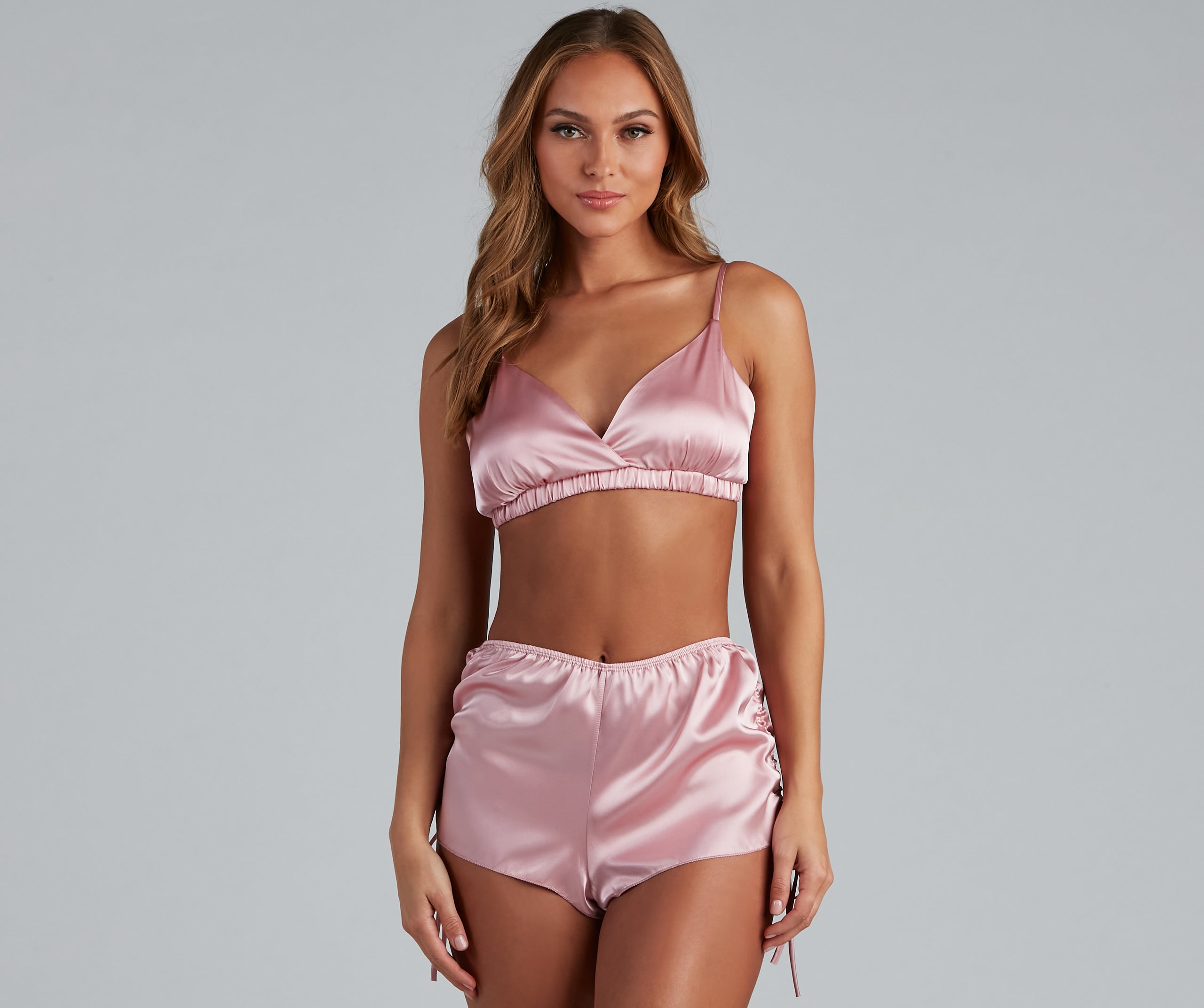 Sleek And Chic Satin Pajama Bralette