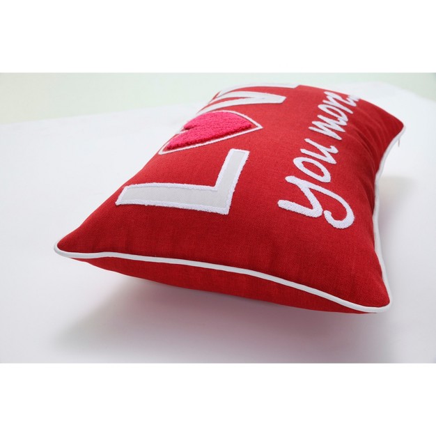 Indoor x27 love You More x27 Valentines Lumbar Throw Pillow Cover Red Pillow Perfect