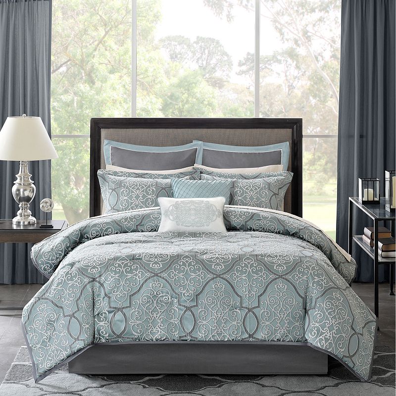 Madison Park Anouk 12-piece Jacquard Comforter Set with Cotton Sheet Set