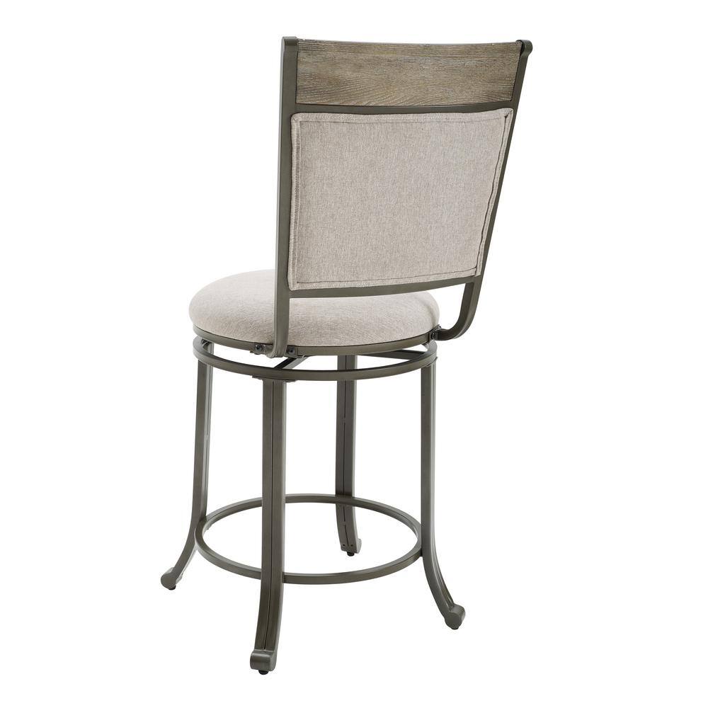 Powell Company Franklin Rustic Umber and Pewter Swivel 24 in. Counter Stool HD1550CS20P