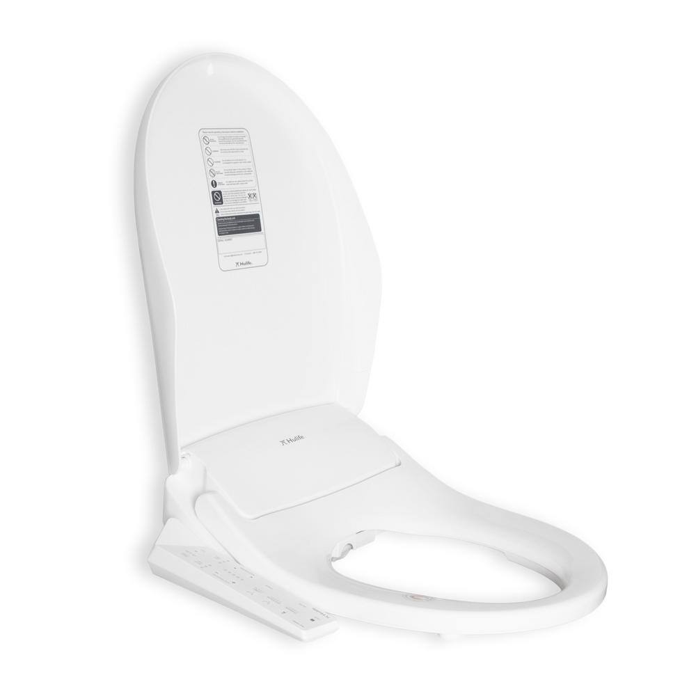 Hulife Electric Bidet Seat for Elongated Toilet with Unlimited Heated Water Heated Seat Control Panel in White HLB-1000EC