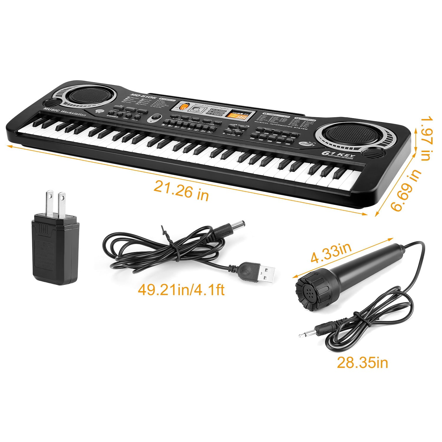 61 Keys Digital Music Keyboard， iMountek Electric Piano Musical Instrument Kids Learning Keyboard with Microphone for Beginners Kids Girls Boys Adults