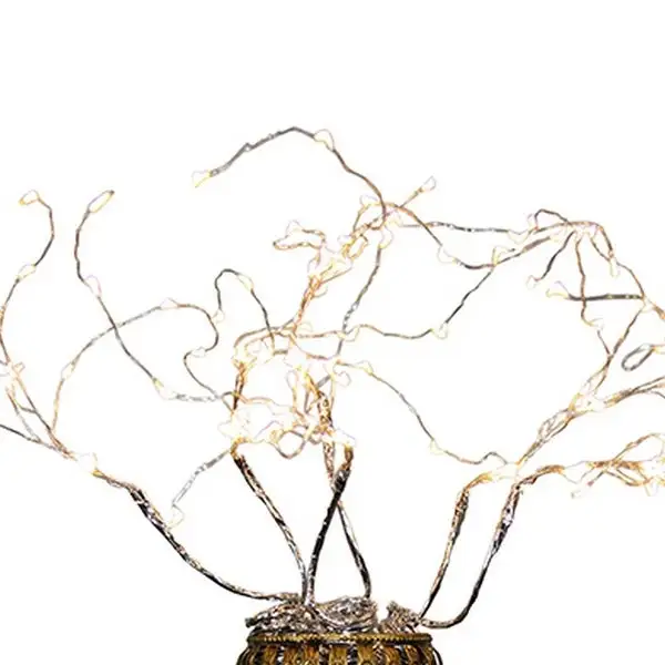 Tree Table Lamp with Aluminum Wire and Multiple LED， White