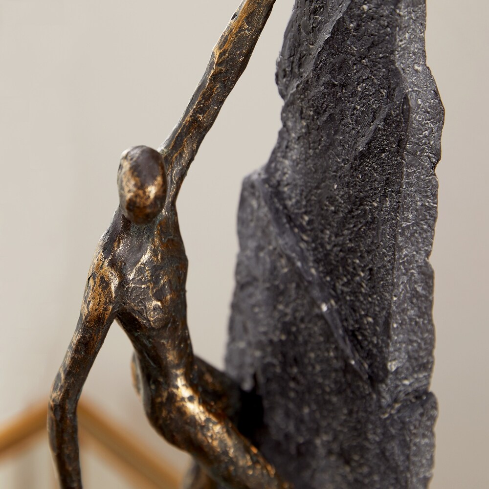 Bronze Polystone Climbing People Sculpture   6 x 5 x 19