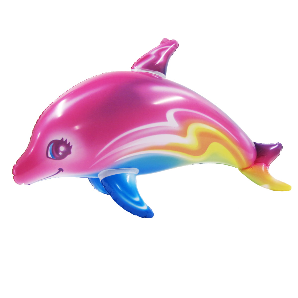 TreasureGurus Inflatable Rainbow Dolphin Swimming Pool Float