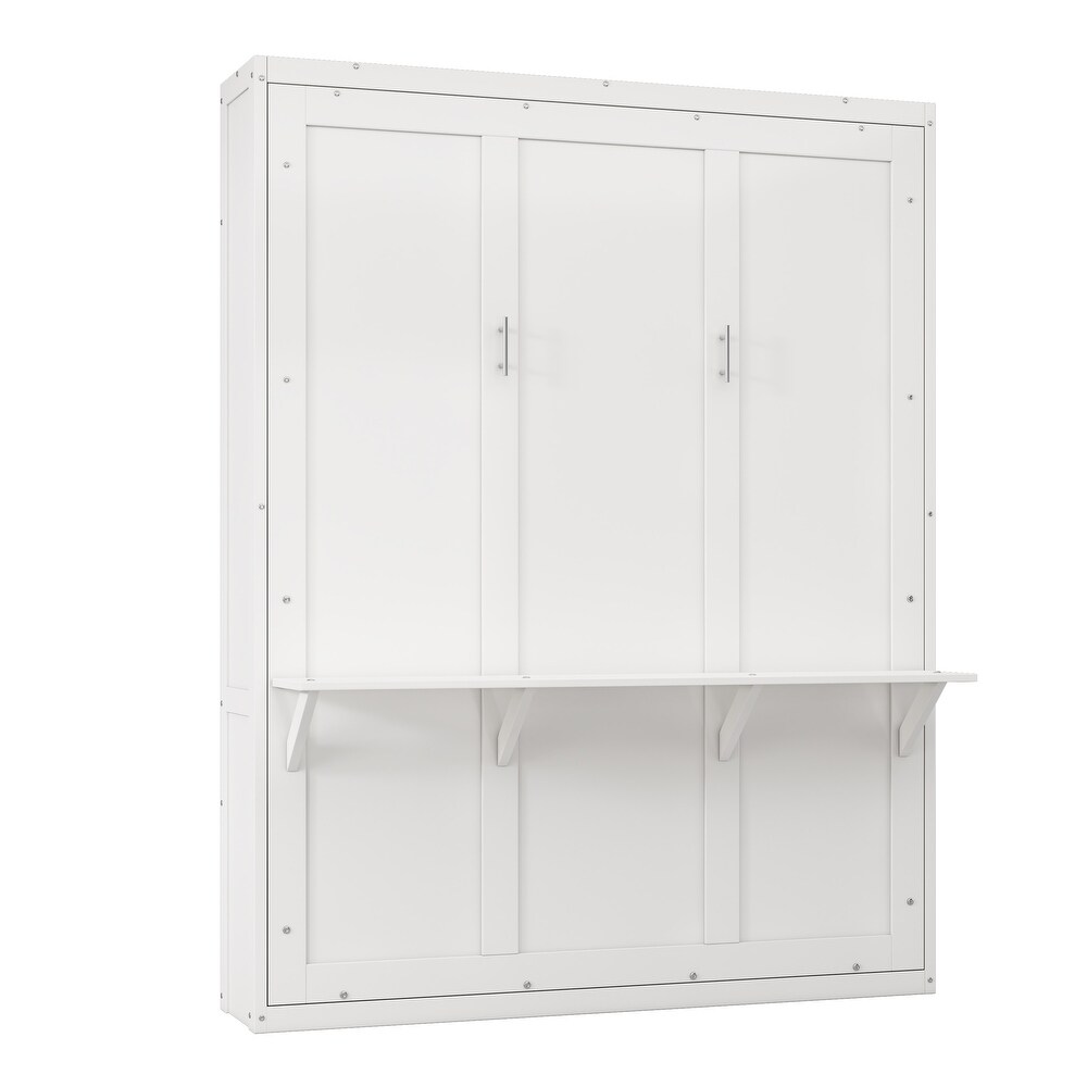 Full Size Murphy Bed  Wood Multifunctional Storage Wall Bed  Can Be Folded into a Cabinet and Desk Combo Perfect Design