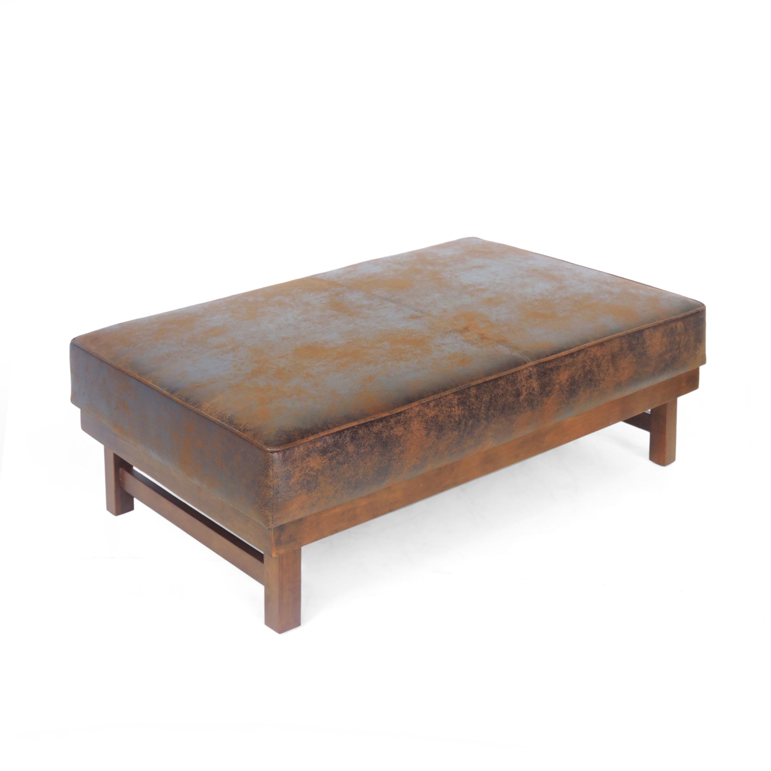 Temzyl Modern Microfiber Cocktail Ottoman with Wood Frame