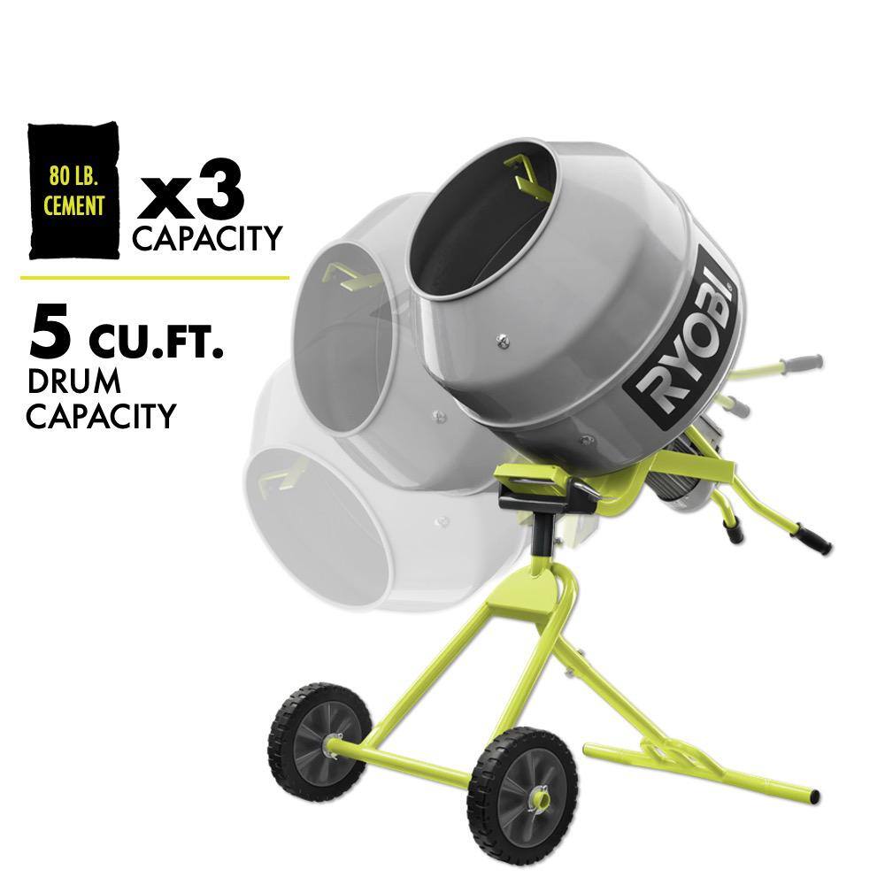 RYOBI 5.0 cu. ft. Portable Concrete Mixer RMX001