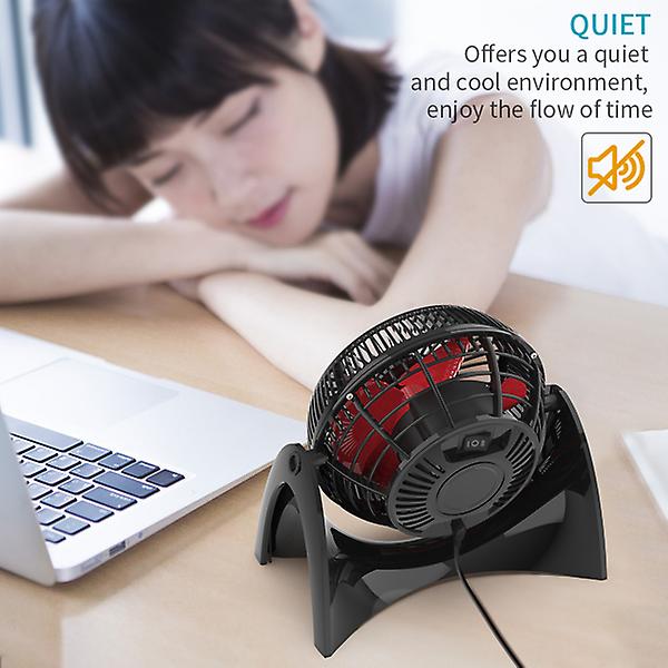 Portable Desk Usb Fan， Super Quiet， Maximal 40db， Perfect Table Fan， Small Size， 2 Speeds， 360 Rotating Free Adjustment Personal Fan For Home，office A