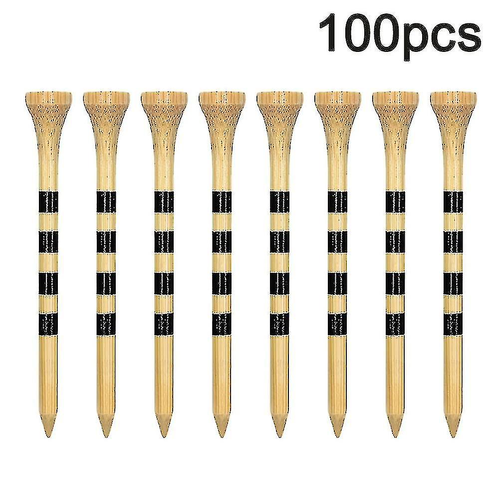 100pcs Golf Tees， Reduce Friction and Side Spin-stable and Durable Natural