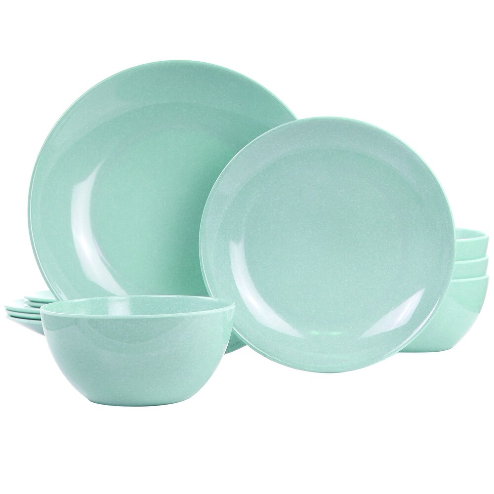 Martha Stewart 12 Piece Melamine Dinnerware Set in Blue