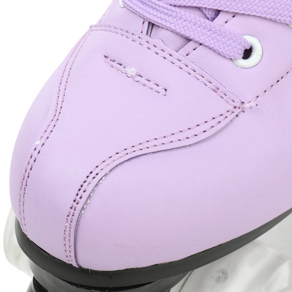 Roller Skates For Women Four Wheel Roller Skates Retro PU Leather Design Roller Skates High Top 4 Lighting Wheels Roller Skates for Girls Beginner Indoor Outdoor， Purple，6.5