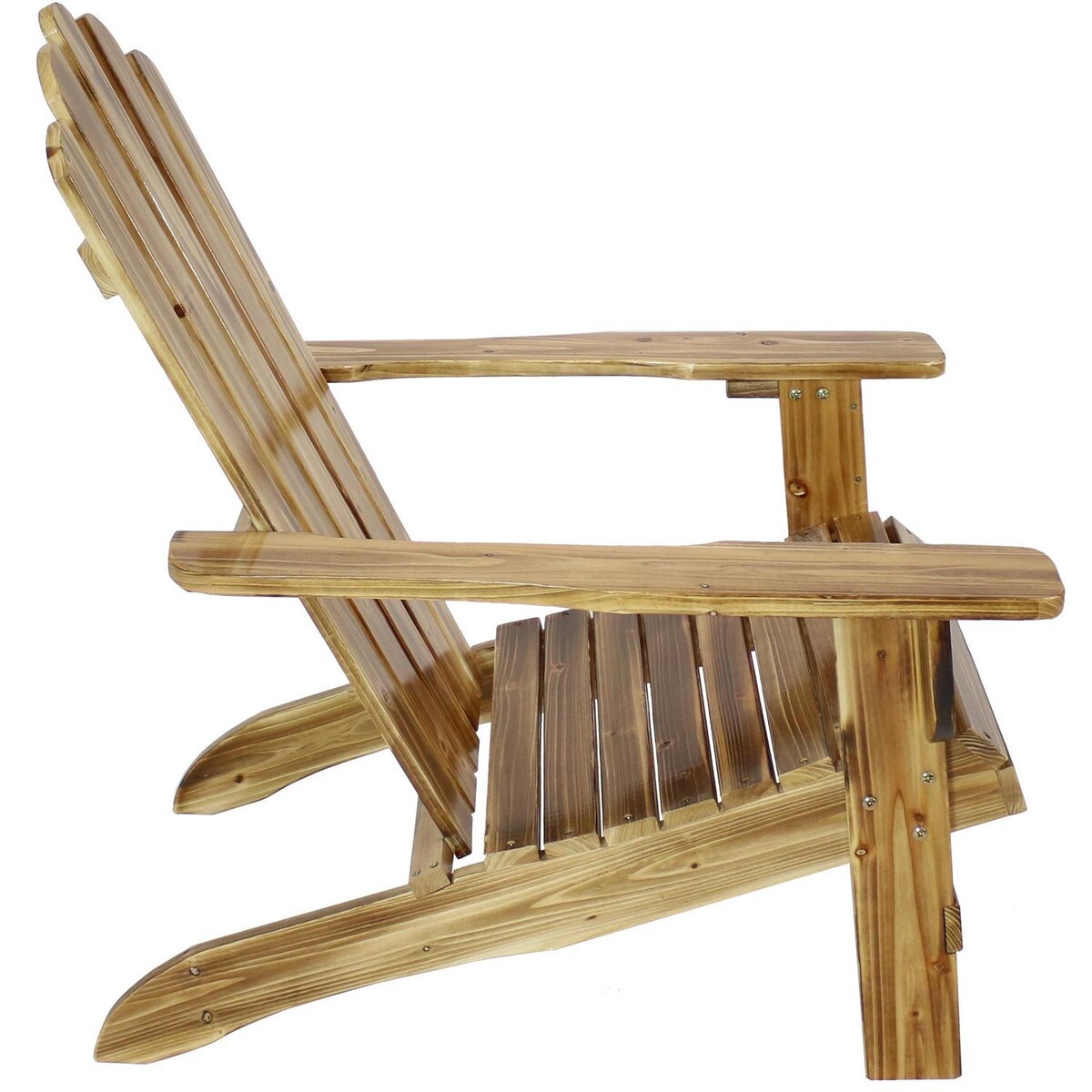 Ultimate Patio Rustic Wooden Adirondack Chair W/ Light Charred Finish