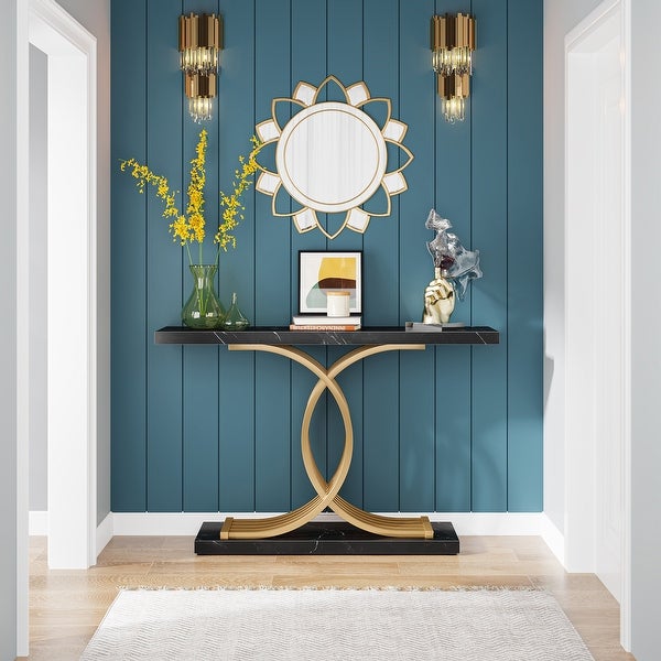 Entryway Hallway Console Table with Metal Frame